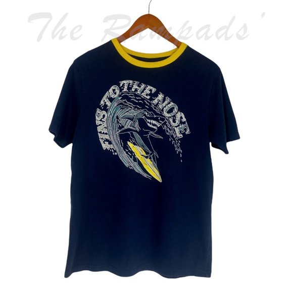 Gap Kids Navy Blue with Yellow Outline Graphic T-shirt Size XXL (14-16) - Picture 1 of 6